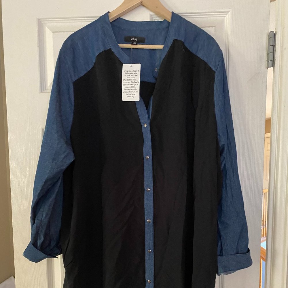 NWT Ellos Plus Size Denim Shirt